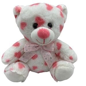 MTY International Valentine's‎ Day White Bear with Pink Hearts